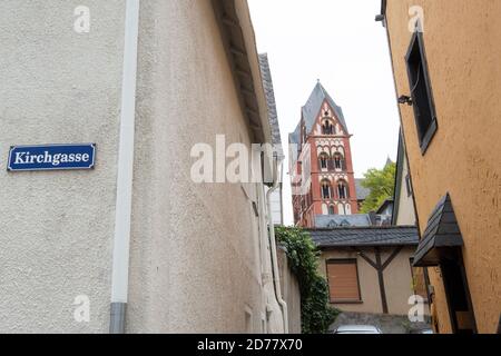 Limburg, Deutschland. Oktober 2020. Kirchgasse in der Limburger Altstadt, über dem Limburger Dom, Limburg an der Lahn, 20. Oktober 2020. Â Nutzung weltweit Credit: dpa/Alamy Live News Stockfoto