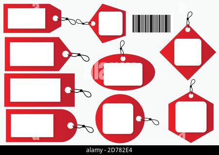 Set Preisschild Symbol modern für Grafik-und Web-Design. Werbeelement für flache Tags. Vektorgrafik EPS.8 EPS.10 Stock Vektor