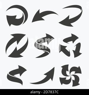 Legen Sie Vektorpfeile für Ihr Design fest. Vektorpfeil für Silhouette. Vektorgrafik EPS.8 EPS.10 Stock Vektor