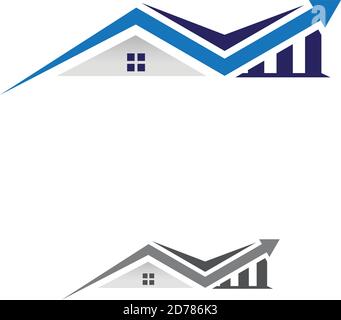 Einfache Diagramm Diagramm-Diagramm geformt Home Illustration für Immobilien-Finanzierung. Immobilienunternehmen Konzept Design. Vektorgrafik EPS.8 EPS.10 Stock Vektor