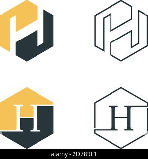 Hexagon Buchstabe H Grafikvektor für Web-Symbol oder Smartphone-App. Geometrisches Sechseck-Konzept. Vektorgrafik EPS.8 EPS.10 Stock Vektor