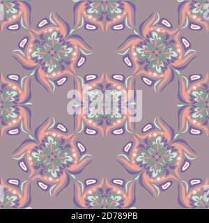 Geometrisches Ornament, Kaleidoskop Muster. Kaleidoskop nahtlose Muster. Dekorative Ornamente. Geometrische Designelemente. Abstrakte Vektor Blumen und Stock Vektor