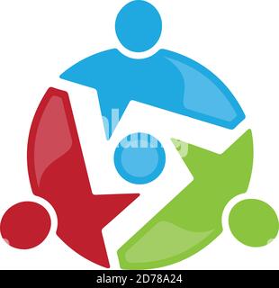 Einfaches Konzept-Design für bunte Vektor-Community-Menschen. Kreise die Gemeinschaft der Menschen ein. Vektorgrafik EPS.8 EPS.10 Stock Vektor