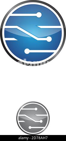 Einfaches Design für Technologieschaltung auf weißem Hintergrund. Konzeptdesign für Orbit-Technologie. Vektorgrafik EPS.8 EPS.10 Stock Vektor