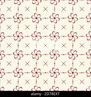 Blume ethnischen nahtlose Muster-Design für Hintergrund oder Tapete. Dekorative Struktur florale Formen. Vektorgrafik EPS.8 EPS.10 Stock Vektor