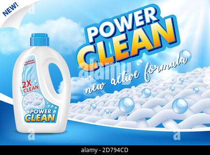 Gel oder flüssige Waschmittel Werbung Vektor Illustration Stock Vektor