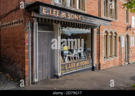 E Lee und Söhne, Familie Metzger, Geschäft in Earls Barton, Northamptonshire, Großbritannien Stockfoto