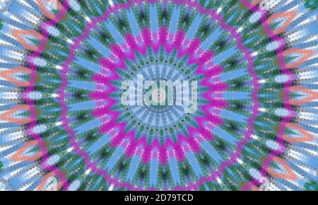 Digital gestaltes Design mit Paint, Zoom und Kaleidoskop-Effekt Stockfoto