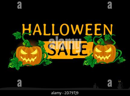 Vektorgrafik. Halloween Verkauf für Blog oder Post. Stock Vektor