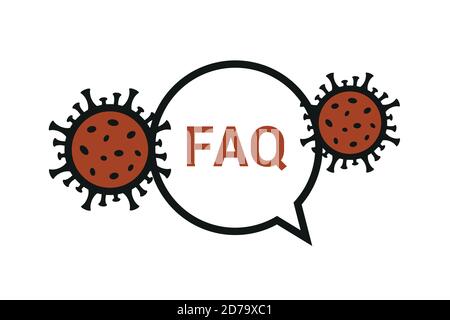 Fragen und Antworten faq Virusinfo Grafik Vektor Abbildung EPS10 Stock Vektor