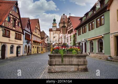 Rothenburg ob der Tauber ist eine deutsche Stadt im Norden Bayern Stockfoto