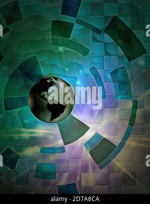 Moderner Hintergrund mit Erde Stockfoto