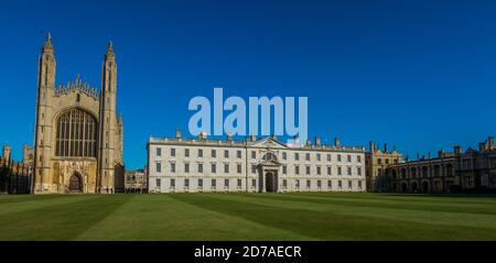 Ikonisches Bild von King's College und Kapelle stehen bei der Ufer des Flusses Cam Cambridge England Stockfoto