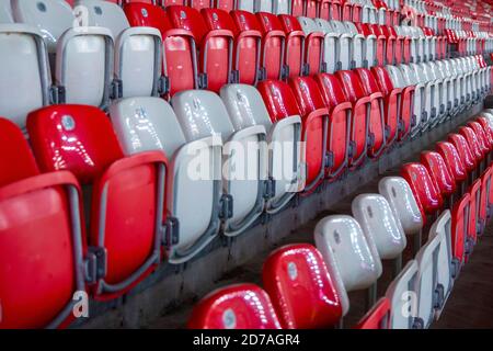 Staffordshire, Großbritannien. Oktober 2020. English Football League Championship Football, Stoke City versus Barnsley; Sitze im bet365 Stadium wegen der Pandemie noch leer Credit: Action Plus Sports Images/Alamy Live News Stockfoto