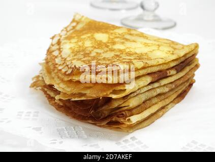 PFANNKUCHEN, KONZEPT MARIÄ LICHTMESS Stockfoto