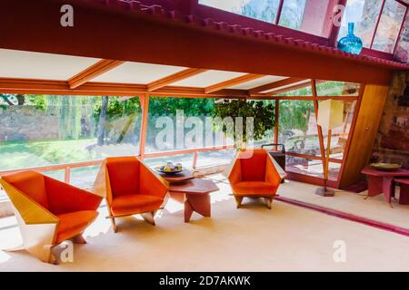 Taliesin West, Garden Room (Wright's Living Room) Stockfoto