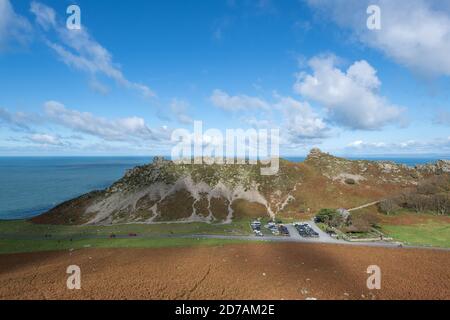 Landschaftsfoto des Tal der Felsen in Exmoor Nationalpark Stockfoto