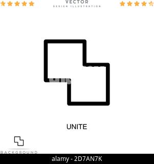 Symbol „Unite“. Einfaches Element aus der digitalen Störungs-Sammlung. Line Unite Symbol für Vorlagen, Infografiken und mehr Stock Vektor