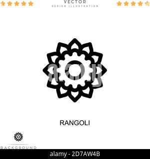 Rangoli-Symbol. Einfaches Element aus der digitalen Störungs-Sammlung. Line Rangoli Symbol für Vorlagen, Infografiken und mehr Stock Vektor