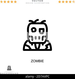 Zombie-Symbol. Einfaches Element aus der digitalen Störungs-Sammlung. Linie Zombie-Symbol für Vorlagen, Infografiken und mehr Stock Vektor