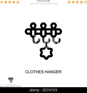 Symbol für Kleiderbügel. Einfaches Element aus der digitalen Störungs-Sammlung. Linie Kleidung Kleiderbügel Symbol für Vorlagen, Infografiken und mehr Stock Vektor