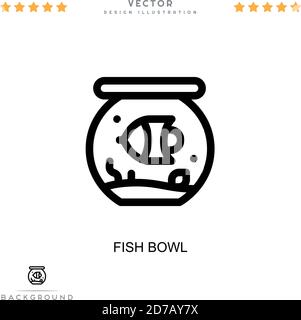 Symbol für die Fischschale. Einfaches Element aus der digitalen Störungs-Sammlung. Linie Fisch Schüssel Symbol für Vorlagen, Infografiken und mehr Stock Vektor