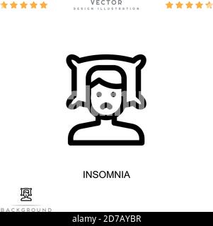 Symbol für Schlaflosigkeit. Einfaches Element aus der digitalen Störungs-Sammlung. Line Insomnia Icon für Vorlagen, Infografiken und mehr Stock Vektor