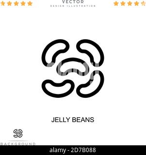 Symbol für Gelee-Bohnen. Einfaches Element aus der digitalen Störungs-Sammlung. Linie Jelly Beans Symbol für Vorlagen, Infografiken und mehr Stock Vektor