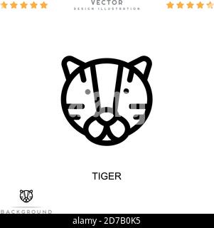 Tiger-Symbol. Einfaches Element aus der digitalen Störungs-Sammlung. Line Tiger Icon für Vorlagen, Infografiken und mehr Stock Vektor