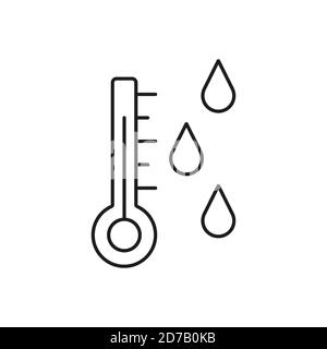 feuchtigkeitssymbol Element des Wettersymbols für mobiles Konzept und Web-Apps. Das Symbol für dünne Linien für Feuchtigkeit kann für das Internet und mobile Geräte verwendet werden. Premium-Symbol auf Weiß Stock Vektor