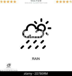 Regensymbol. Einfaches Element aus der digitalen Störungs-Sammlung. Line Rain Symbol für Vorlagen, Infografiken und mehr Stock Vektor