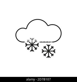 Schneefall Icon Element von Wetter Icon für mobile Konzept und Web-Apps. Thin Line Schneefall Symbol kann für Web und mobile verwendet werden. Premium-Symbol auf Weiß Stock Vektor