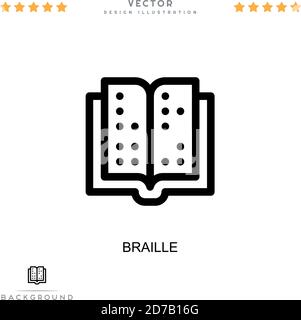 Braille-Symbol. Einfaches Element aus der digitalen Störungs-Sammlung. Zeilenbraille-Symbol für Vorlagen, Infografiken und mehr Stock Vektor