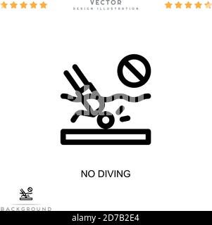 Kein Tauchsymbol. Einfaches Element aus der digitalen Störungs-Sammlung. Line kein Tauchsymbol für Vorlagen, Infografiken und mehr Stock Vektor