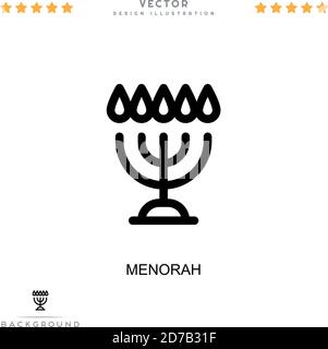 Menorah-Symbol. Einfaches Element aus der digitalen Störungs-Sammlung. Line Menorah Icon für Vorlagen, Infografiken und mehr Stock Vektor