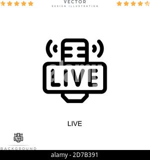 Live-Symbol. Einfaches Element aus der digitalen Störungs-Sammlung. Line Live-Symbol für Vorlagen, Infografiken und mehr Stock Vektor