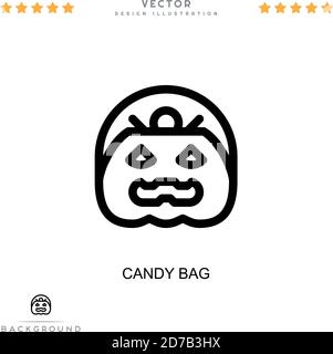 Symbol für Süßigkeitenbeutel. Einfaches Element aus der digitalen Störungs-Sammlung. Linie Süßigkeiten Tasche Symbol für Vorlagen, Infografiken und mehr Stock Vektor