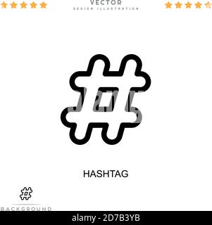 Hashtag-Symbol. Einfaches Element aus der digitalen Störungs-Sammlung. Linien-Hashtag-Symbol für Vorlagen, Infografiken und mehr Stock Vektor