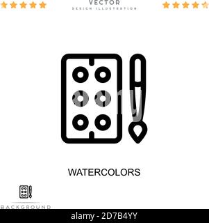 Wasserfarben-Symbol. Einfaches Element aus der digitalen Störungs-Sammlung. Linie Wasserfarben Symbol für Vorlagen, Infografiken und mehr Stock Vektor