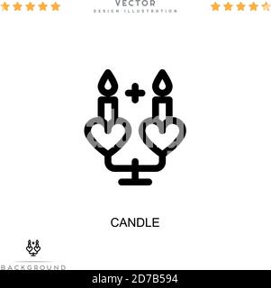 Kerzensymbol. Einfaches Element aus der digitalen Störungs-Sammlung. Line Candle Icon für Vorlagen, Infografiken und mehr Stock Vektor