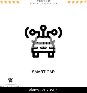Smart Car-Symbol. Einfaches Element aus der digitalen Störungs-Sammlung. Line Smart Auto Symbol für Vorlagen, Infografiken und mehr Stock Vektor