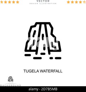 Tugela Wasserfall Symbol. Einfaches Element aus der digitalen Störungs-Sammlung. Linie Tugela Wasserfall-Symbol für Vorlagen, Infografiken und mehr Stock Vektor