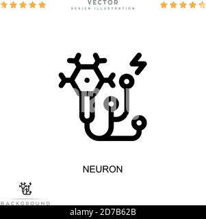 Neuronensymbol. Einfaches Element aus der digitalen Störungs-Sammlung. Line Neuron Icon für Vorlagen, Infografiken und mehr Stock Vektor