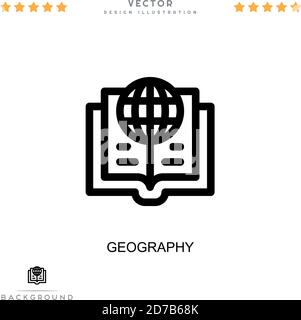 Geografie-Symbol. Einfaches Element aus der digitalen Störungs-Sammlung. Liniengeographie-Symbol für Vorlagen, Infografiken und mehr Stock Vektor