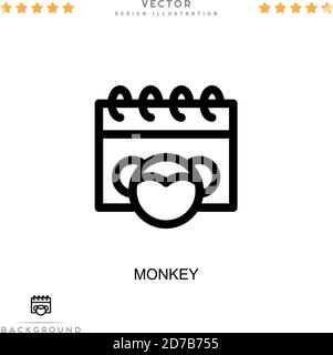 Monkey-Symbol. Einfaches Element aus der digitalen Störungs-Sammlung. Line Monkey Symbol für Vorlagen, Infografiken und mehr Stock Vektor