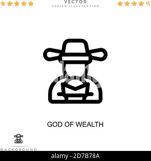 Symbol des Gottes des Reichtums. Einfaches Element aus der digitalen Störungs-Sammlung. Linie Gott des Reichtums Symbol für Vorlagen, Infografiken und mehr Stock Vektor