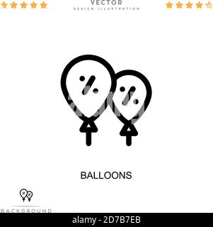 Symbol für Ballons. Einfaches Element aus der digitalen Störungs-Sammlung. Linienballons-Symbol für Vorlagen, Infografiken und mehr Stock Vektor