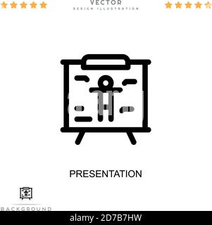 Präsentationssymbol. Einfaches Element aus der digitalen Störungs-Sammlung. Liniendarstellung Symbol für Vorlagen, Infografiken und mehr Stock Vektor
