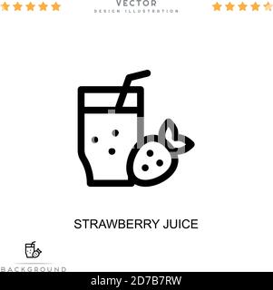 Symbol für Erdbeersaft. Einfaches Element aus der digitalen Störungs-Sammlung. Linie Erdbeersaft Symbol für Vorlagen, Infografiken und mehr Stock Vektor