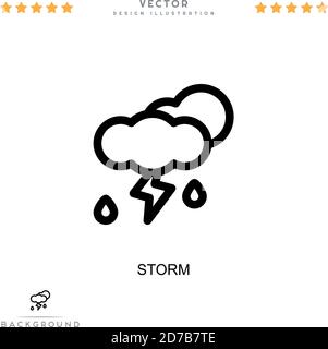 Sturmsymbol. Einfaches Element aus der digitalen Störungs-Sammlung. Line Storm Symbol für Vorlagen, Infografiken und mehr Stock Vektor